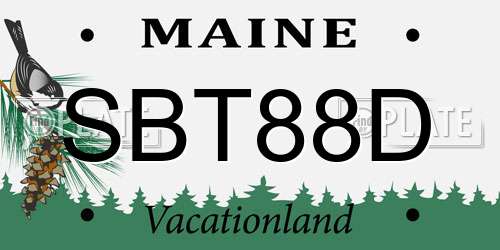 SBT88D Maine License Plate