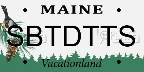 SBTDTTS Maine License Plate