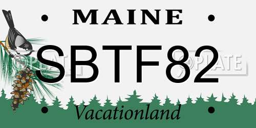 SBTF82 Maine License Plate