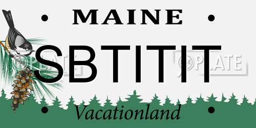 SBTITIT Maine License Plate