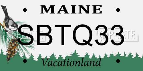 SBTQ33 Maine License Plate