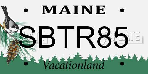 SBTR85 Maine License Plate
