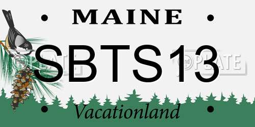 SBTS13 Maine License Plate