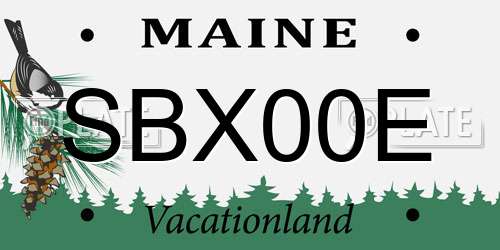 SBX00E Maine License Plate