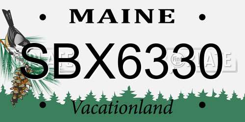SBX6330 Maine License Plate