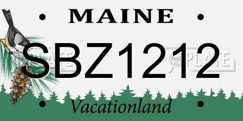 SBZ1212 Maine License Plate