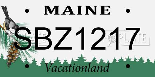SBZ1217 Maine License Plate