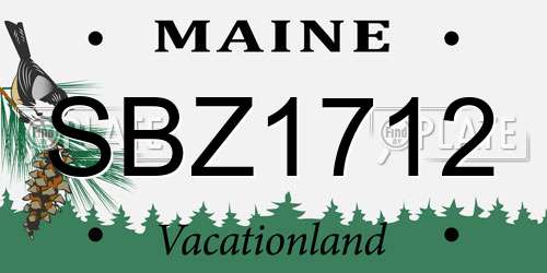 SBZ1712 Maine License Plate