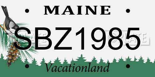 SBZ1985 Maine License Plate