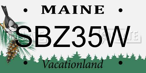 SBZ35W Maine License Plate