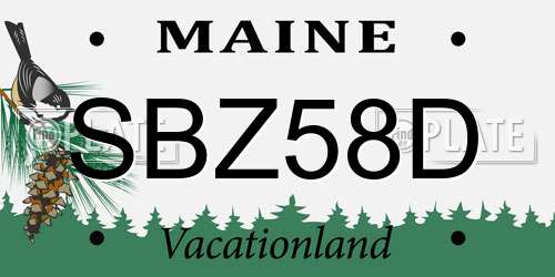 SBZ58D Maine License Plate