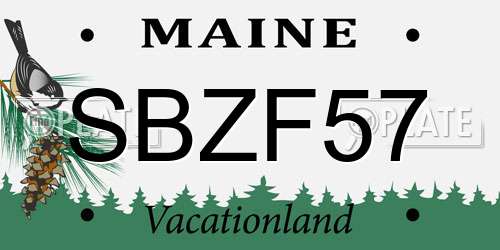 SBZF57 Maine License Plate