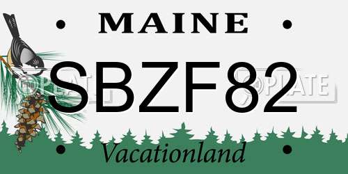 SBZF82 Maine License Plate