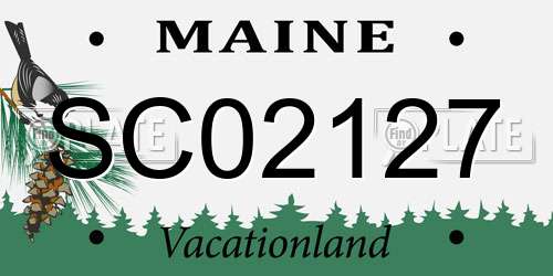 SC02127 Maine License Plate