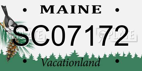 SC07172 Maine License Plate
