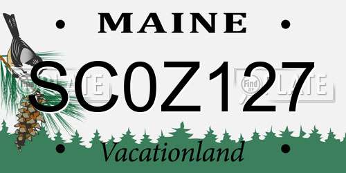 SC0Z127 Maine License Plate