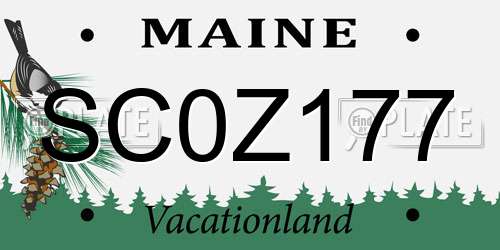 SC0Z177 Maine License Plate