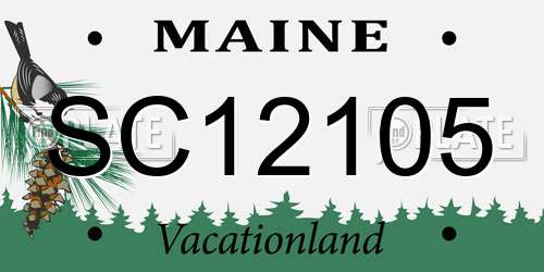 SC12105 Maine License Plate