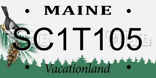 SC1T105 Maine License Plate