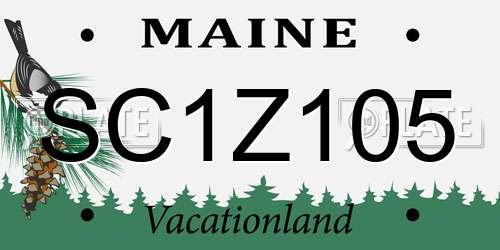 SC1Z105 Maine License Plate