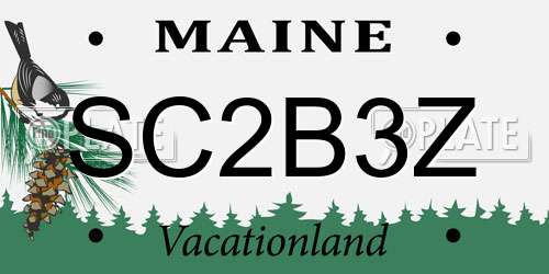 SC2B3Z Maine License Plate