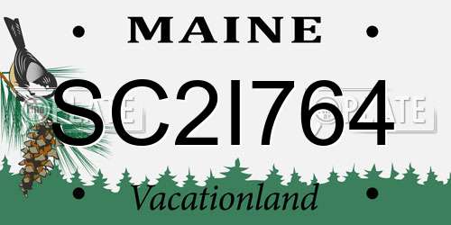 SC2I764 Maine License Plate