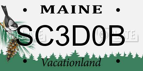 SC3D0B Maine License Plate