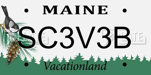 SC3V3B Maine License Plate