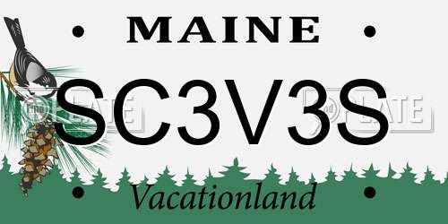 SC3V3S Maine License Plate