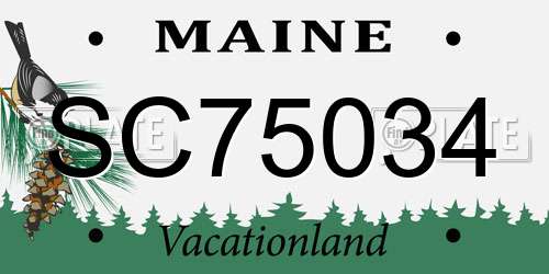 SC75034 Maine License Plate