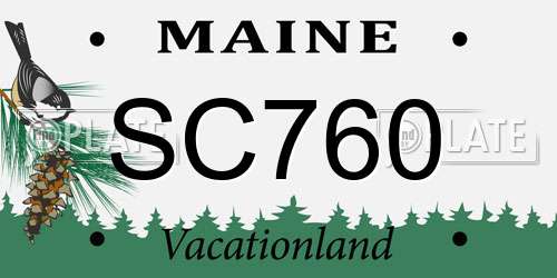 SC760 Maine License Plate