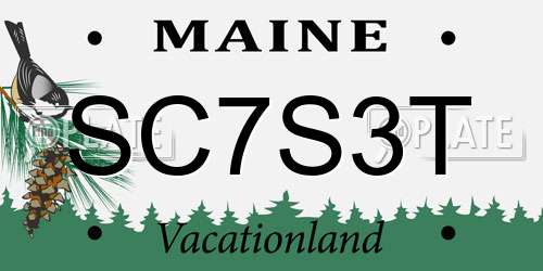 SC7S3T Maine License Plate