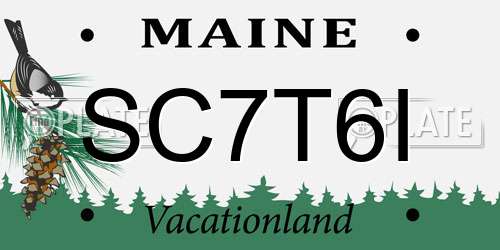 SC7T6I Maine License Plate