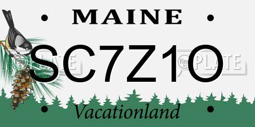 SC7Z1O Maine License Plate