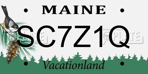 SC7Z1Q Maine License Plate