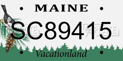 SC89415 Maine License Plate