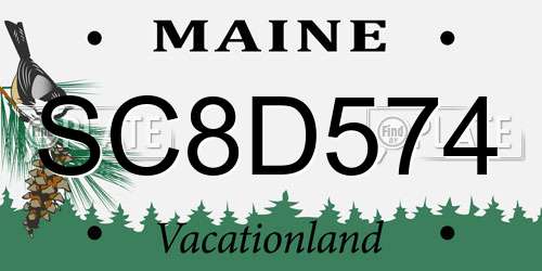 SC8D574 Maine License Plate