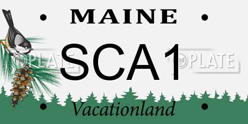 SCA1 Maine License Plate