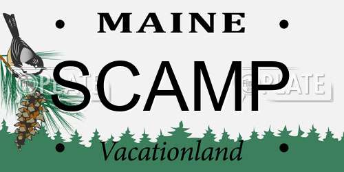 SCAMP Maine License Plate