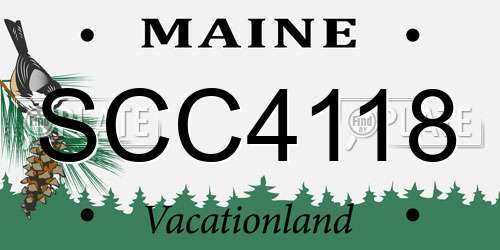 SCC4118 Maine License Plate