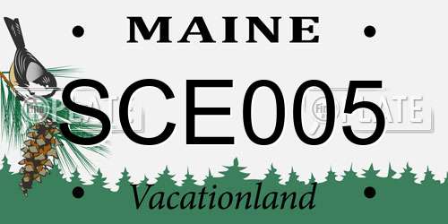 SCE005 Maine License Plate