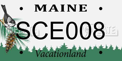 SCE008 Maine License Plate