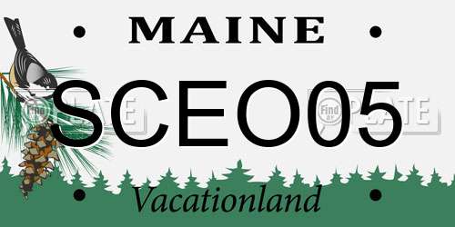 SCEO05 Maine License Plate