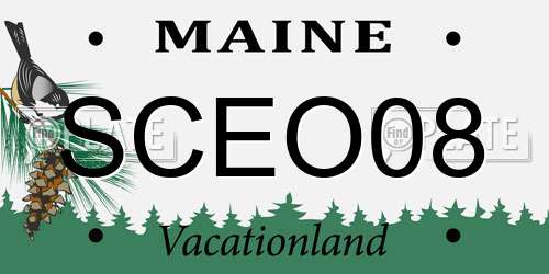 SCEO08 Maine License Plate