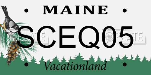 SCEQ05 Maine License Plate
