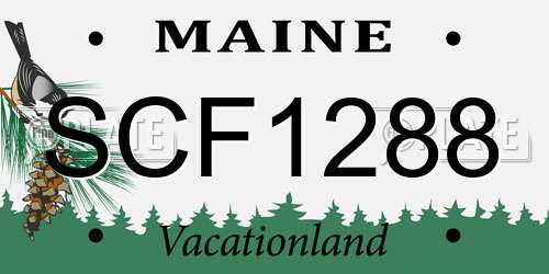 SCF1288 Maine License Plate
