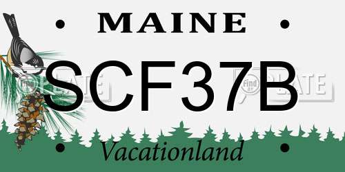 SCF37B Maine License Plate