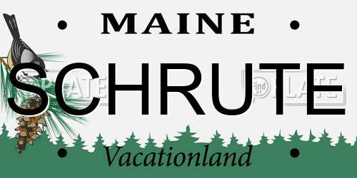 SCHRUTE Maine License Plate