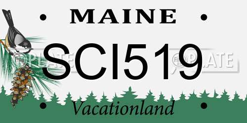 SCI519 Maine License Plate