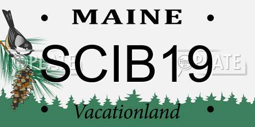 SCIB19 Maine License Plate
